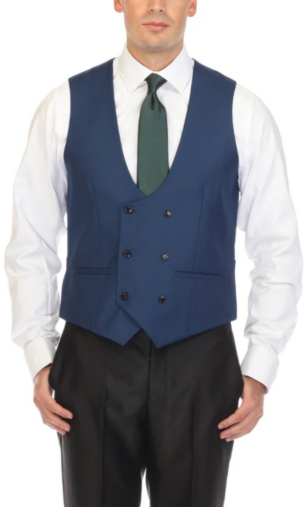 Cruz Mens Double Breasted Indigo Vest