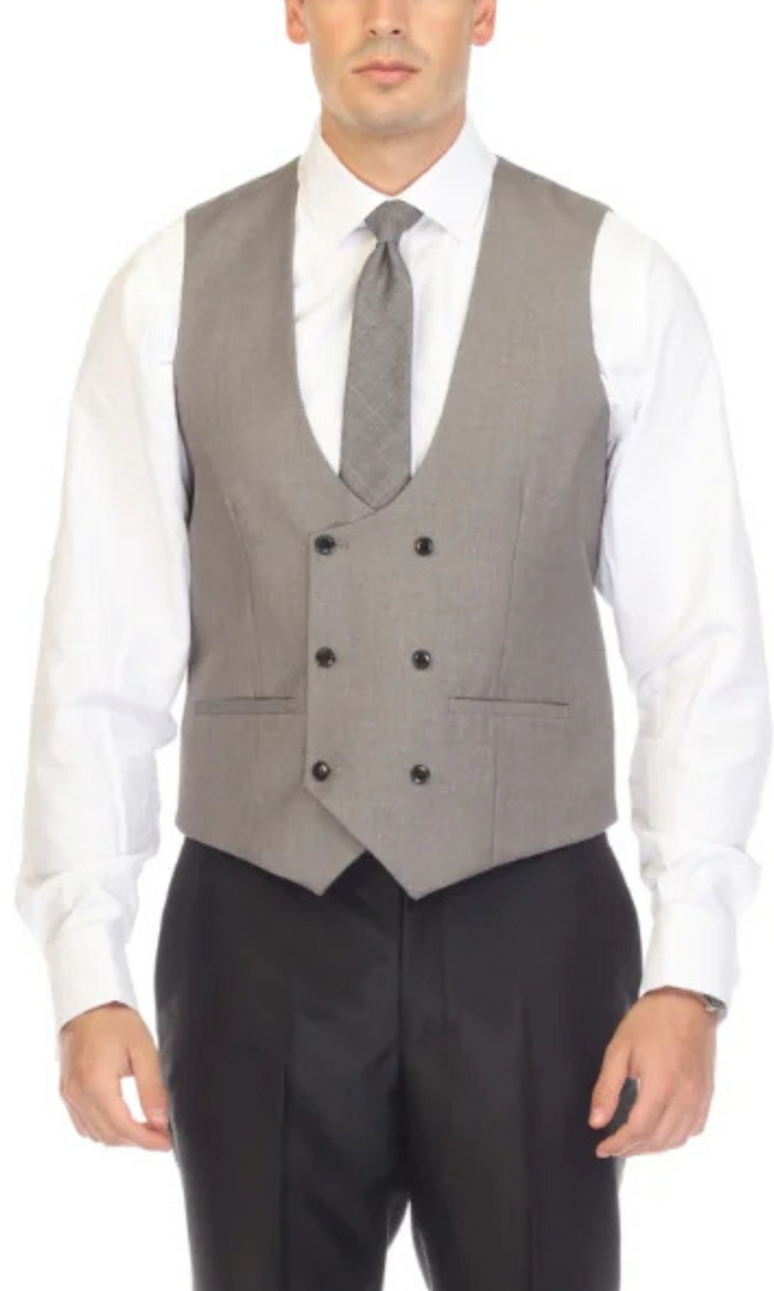 Mens Black Double Breasted Vest | CRUZ | FERRECCI FHYINC Mens Black Double Breasted Vest | CRUZ | FERRECCI FHYINC