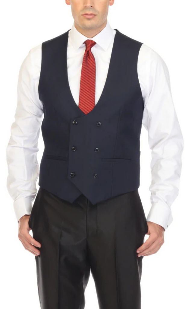 Cruz Mens Double Breasted Navy Vest