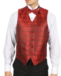 Ferrecci Mens PV150 - Red/Black with Black Back Adjustable Vest Set