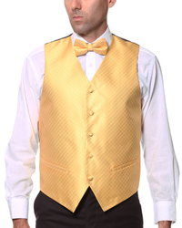 Ferrecci Mens  PV300 - Yellow with Black Back Adjustable Diamond Vest Set