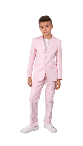 Ferrecci Boys Seersucker 2pc Suit Set Pink