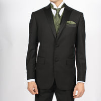 Ferrecci Mens PV300 - Olive with White Back Adjustable Diamond Vest Set