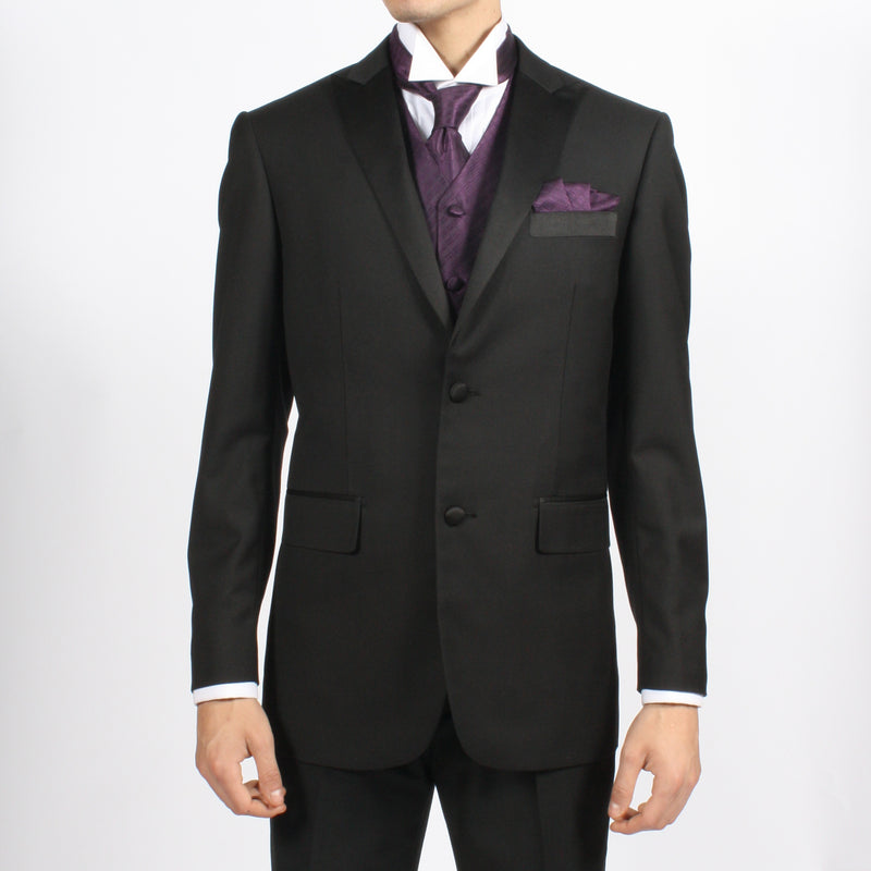Ferrecci Mens PV300 - Dark Purple with Black Back Adjustable Diamond Vest Set