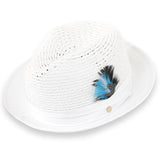 Castor Crushable Straw Hat Fedora in White