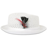 Castor Crushable Straw Hat Fedora in White