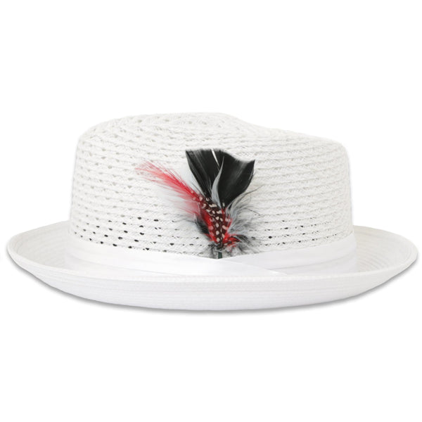 Castor Crushable Straw Hat Fedora in White