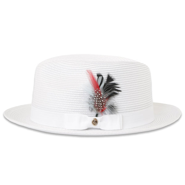 Tapa Crushable Straw Hat Fedora in White