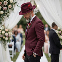 Crushable Burgundy 100% Australian Wool Fedora Hat