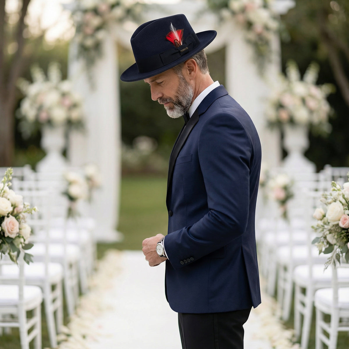 Crushable Navy 100% Australian Wool Fedora Hat