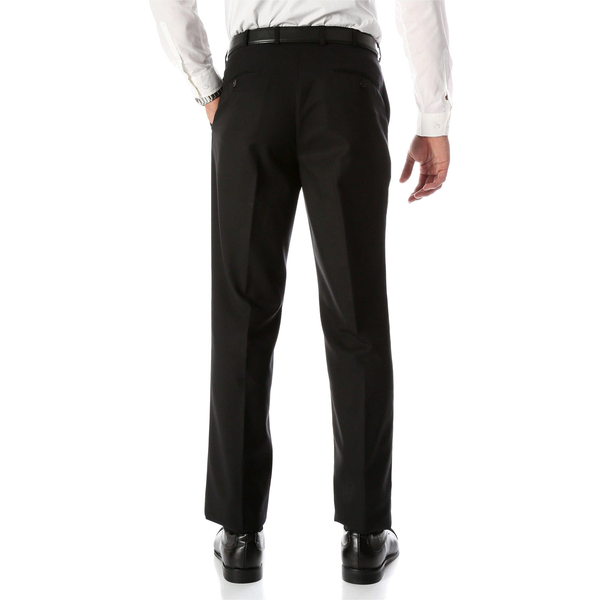 Ben Black Wool Blend Modern Fit Traveler Pants - Ferrecci USA 