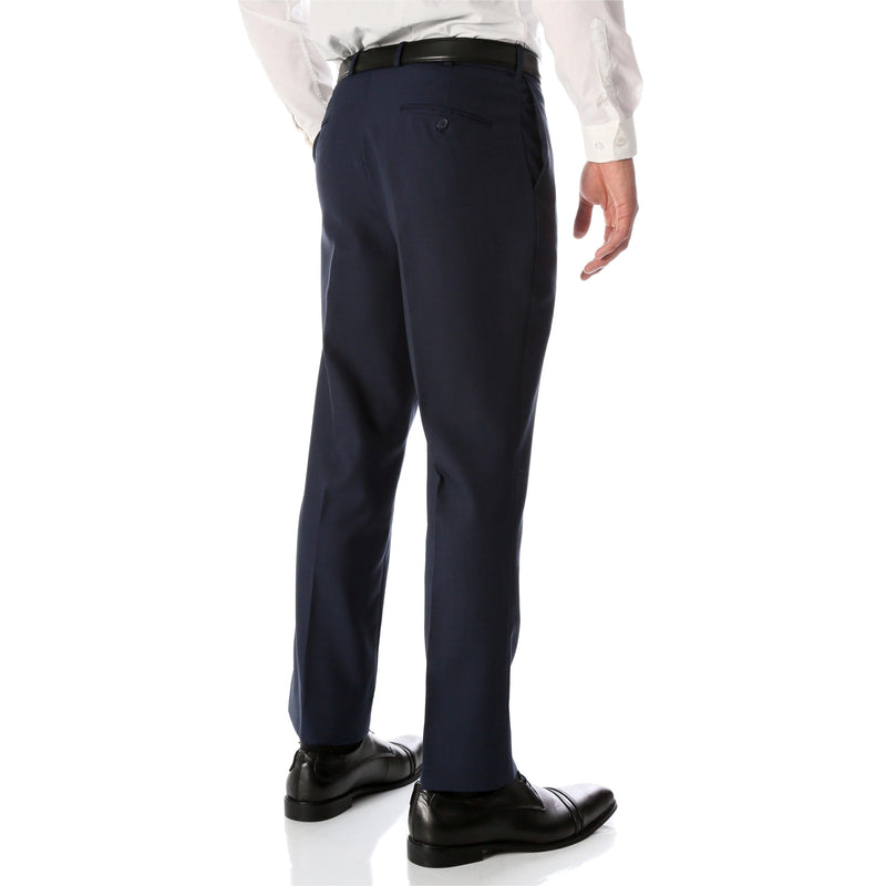 Ben Blue Wool Blend Modern Fit Traveler Pants | Mens Pant | Blue Dress Pants - Ferrecci USA 