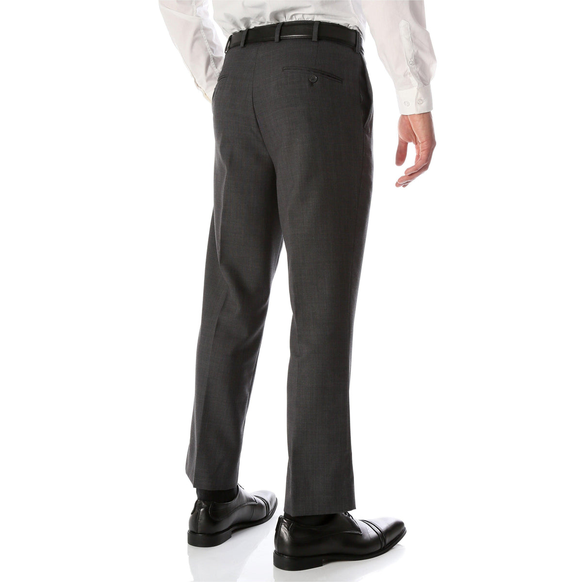 Ben Medium Grey Wool Blend Modern Fit Traveler Pants | Grey Wool Pants for Men - Ferrecci USA 