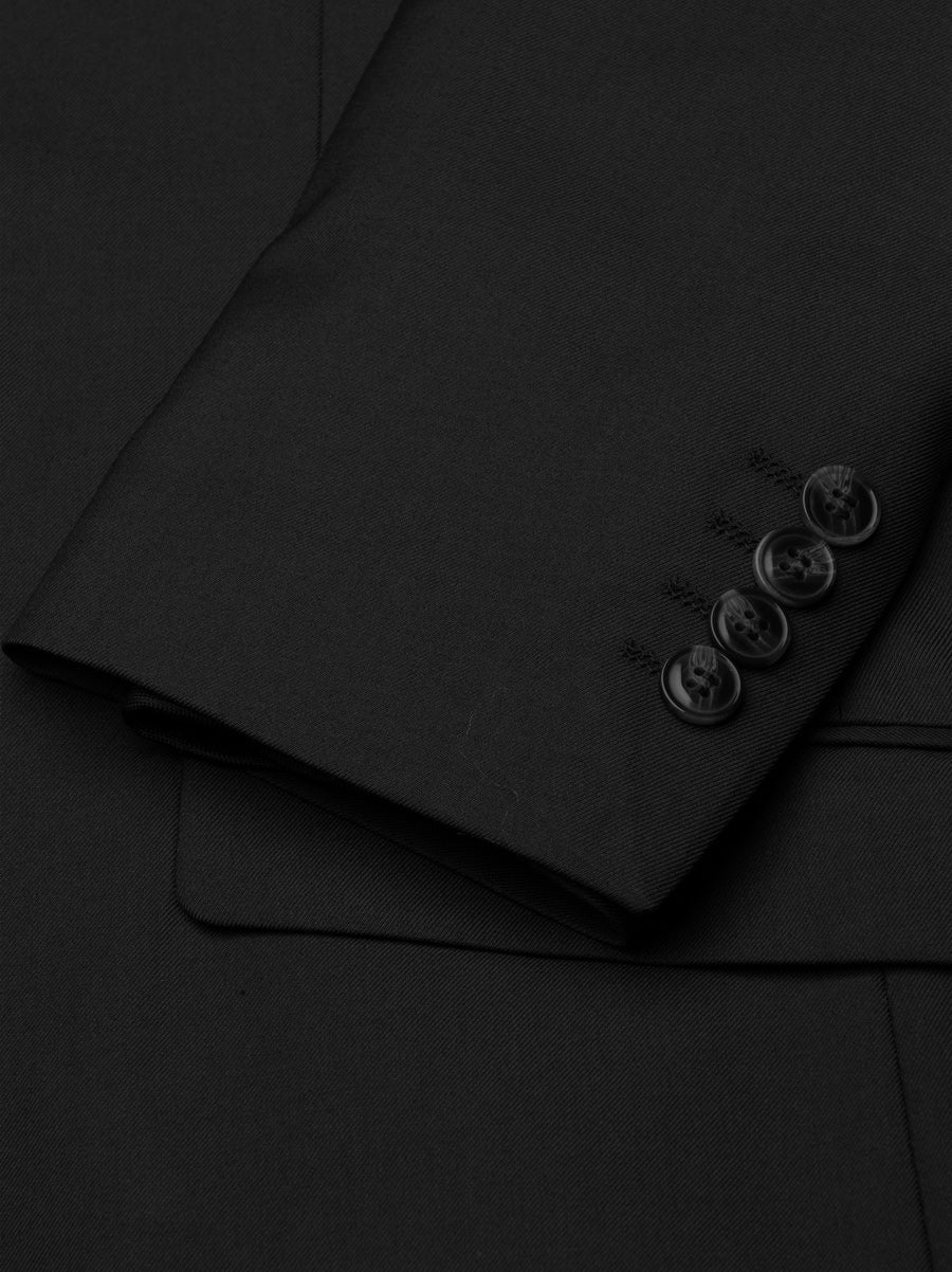 JAX MENS BLACK 2 BUTTON NOTCH LAPEL PICK STITCHING 3 PC SLIM FIT SUIT