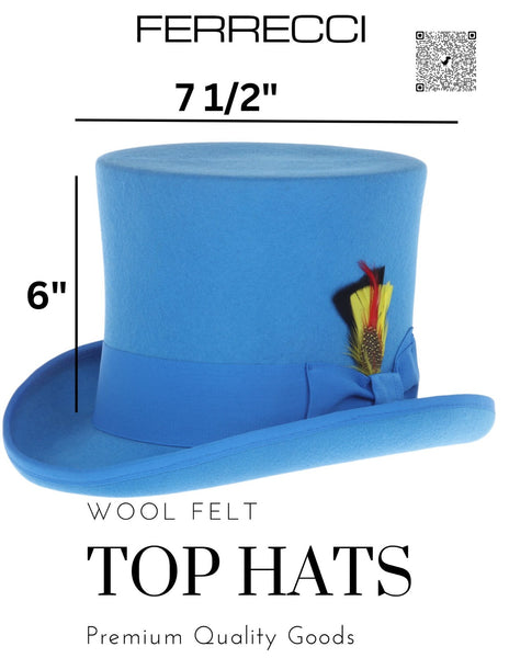 Premium Wool Royal Blue Top Hat