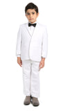 Boys KTUX Modern Fit Notch Lapel 3 Piece White Tuxedo Set - Ferrecci USA 