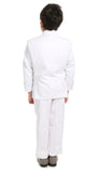 Boys KTUX Modern Fit Notch Lapel 3 Piece White Tuxedo Set - Ferrecci USA 