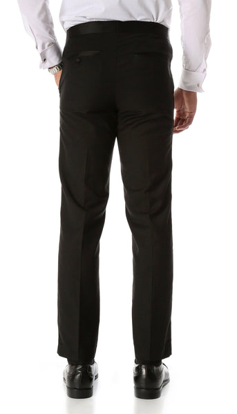 CROMWELL Slim Fit Black Tuxedo Pants - Ferrecci USA 