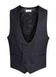 Cruz Mens Double Breasted Black Vest - Ferrecci USA 