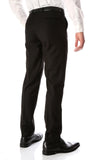 Ferrecci Men's Halo Black Slim Fit Flat-Front Dress Pants - Ferrecci USA 