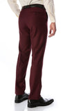 Ferrecci Men's Halo Burgundy Slim Fit Flat-Front Dress Pants - Ferrecci USA 