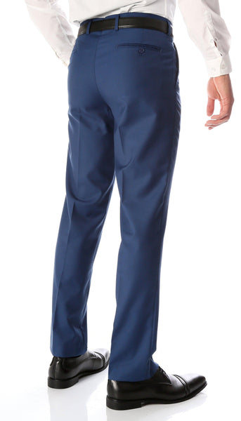 Ferrecci Men's Halo Indigo Slim Fit Flat-Front Dress Pants - Ferrecci USA 