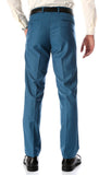 Ferrecci Men's Halo Teal Slim Fit Flat-Front Dress Pants - Ferrecci USA 