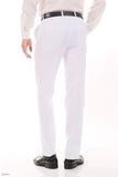 Ferrecci Men's Halo White Slim Fit Flat-Front Dress Pants - Ferrecci USA 