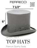 Light Grey Wool Top Hat