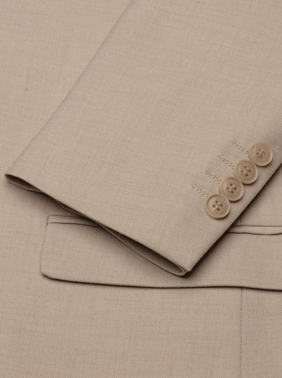 JAX MENS TAN 2 BUTTON NOTCH LAPEL PICK STITCHING 3 PC SLIM FIT SUIT