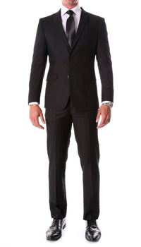 Oslo Black Notch Lapel 2 Piece Slim Fit Suit - Ferrecci USA 