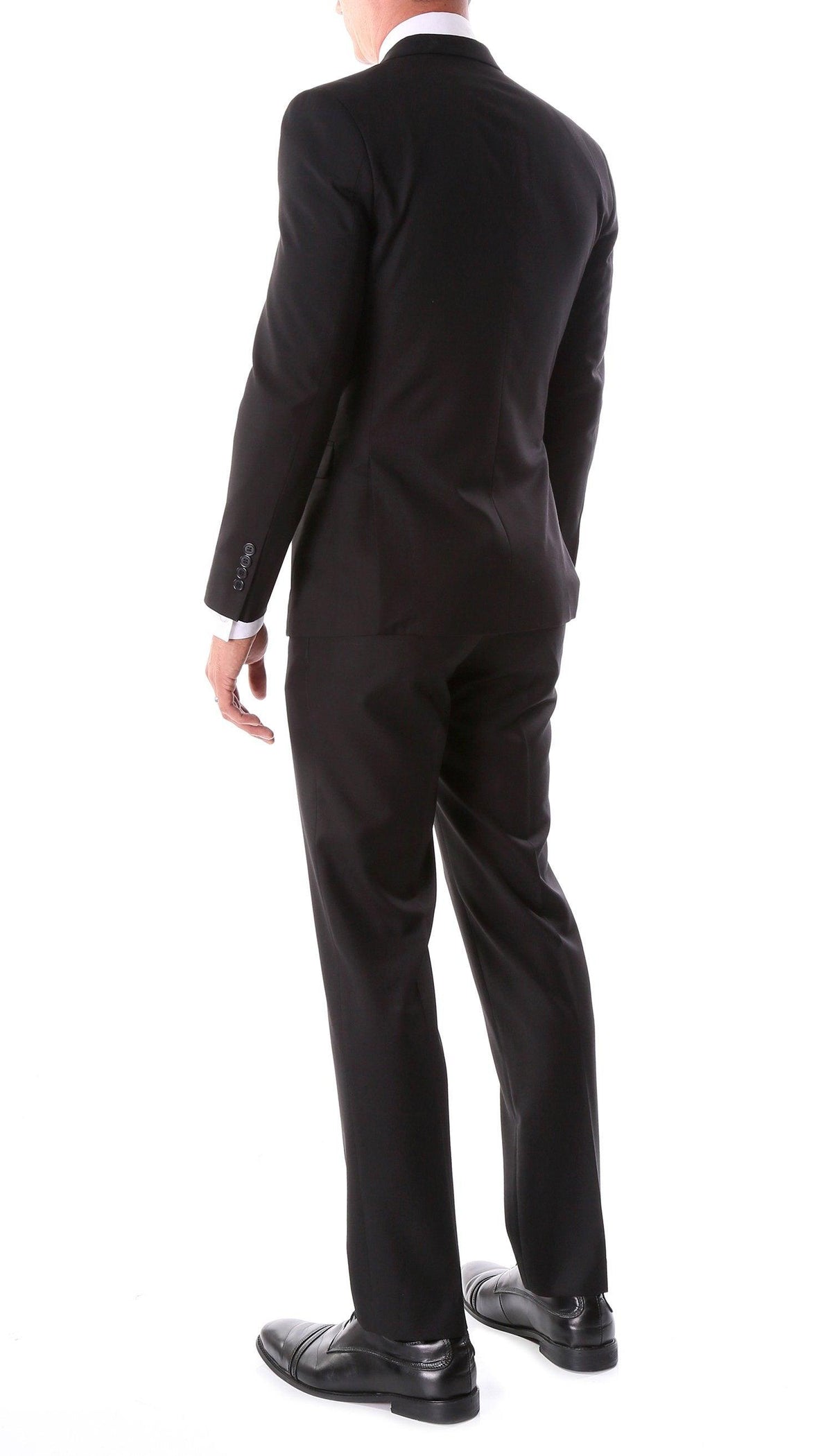 Oslo Black Notch Lapel 2 Piece Slim Fit Suit - Ferrecci USA 