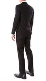 Oslo Black Notch Lapel 2 Piece Slim Fit Suit - Ferrecci USA 