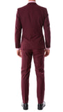 Oslo Burgundy Notch Lapel 2 Piece Slim Fit Suit - Ferrecci USA 