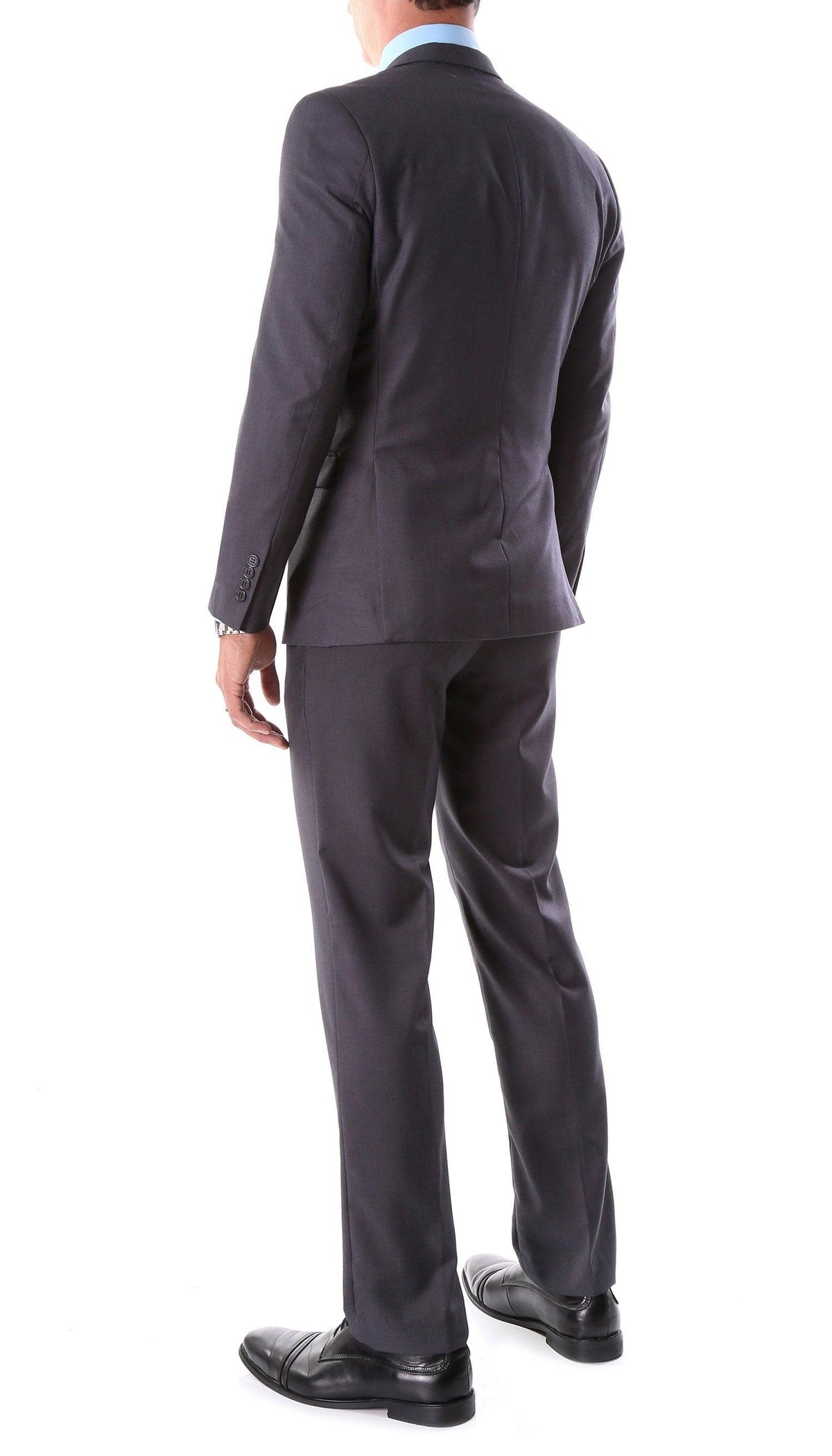 Oslo Charcoal Notch Lapel 2 Piece Slim Fit Suit - Ferrecci USA 