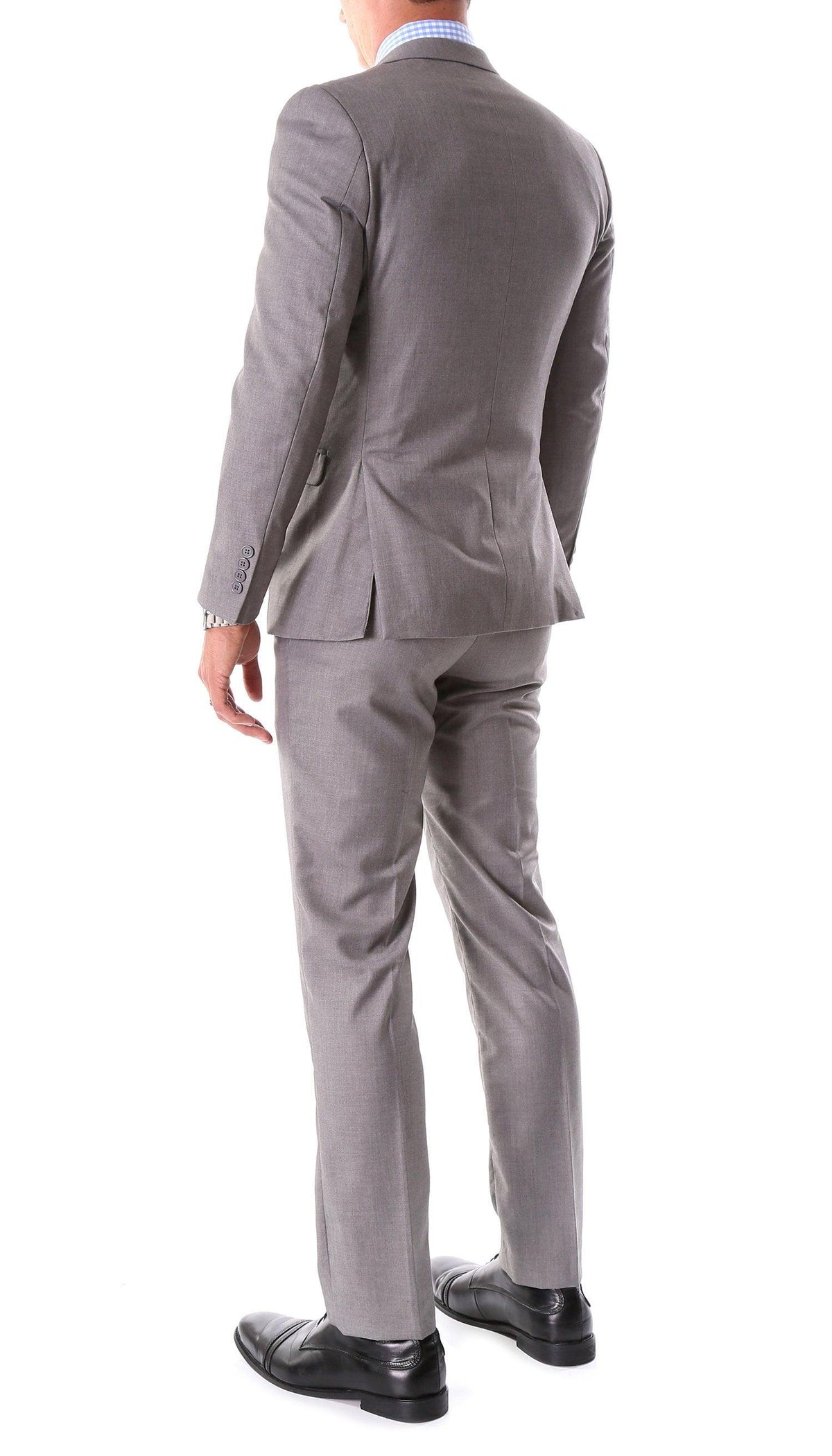 Oslo Grey Notch Lapel 2 Piece Slim Fit Suit - Ferrecci USA 