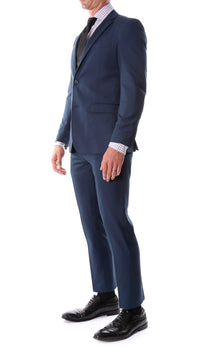 Oslo Navy Notch Lapel 2 Piece Slim Fit Suit - Ferrecci USA 