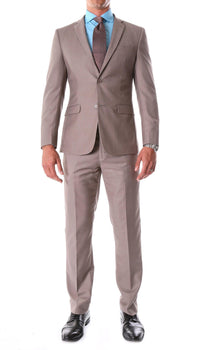 Oslo Taupe Notch Lapel 2 Piece Slim Fit Suit - Ferrecci USA 