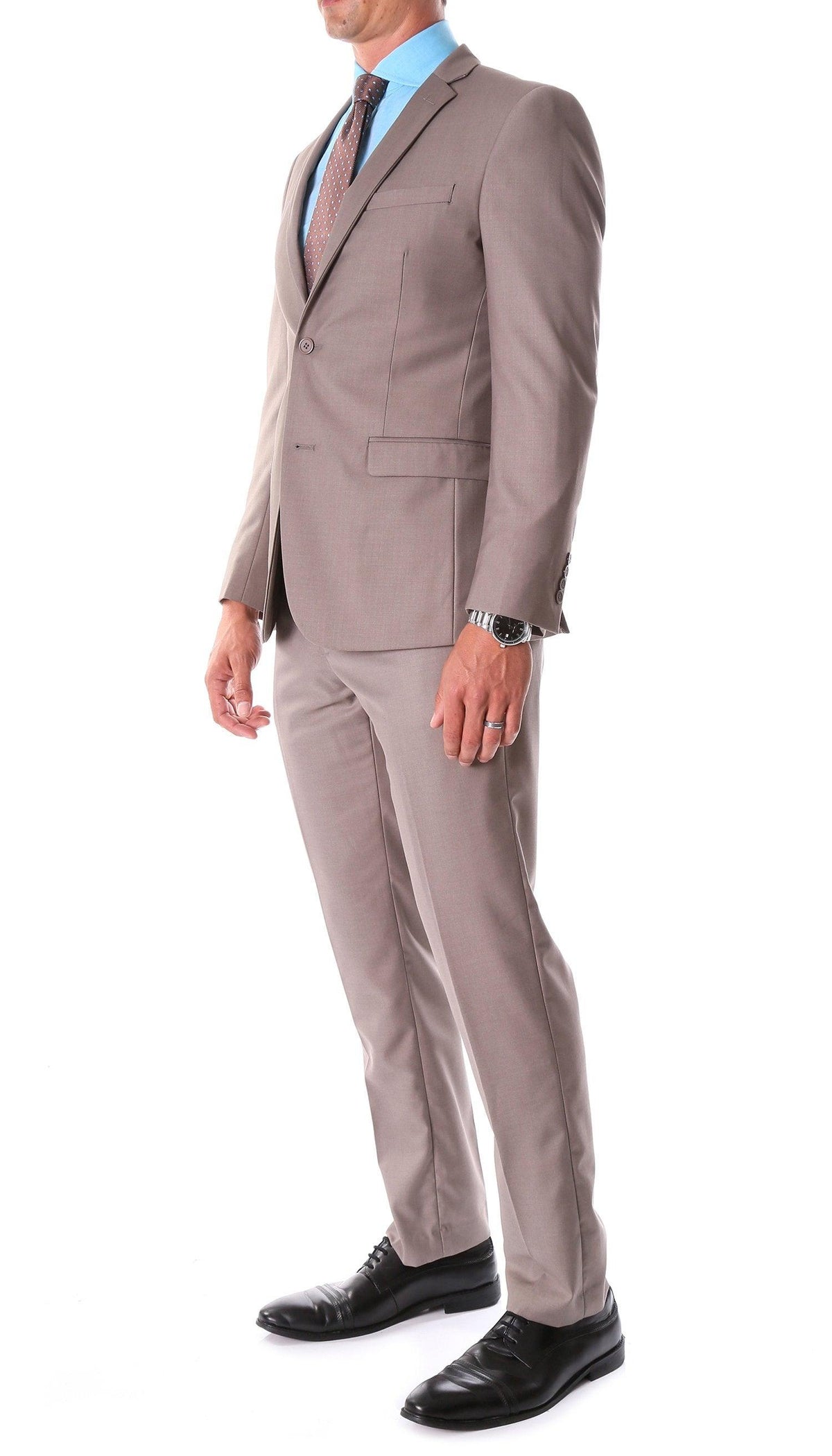 Oslo Taupe Notch Lapel 2 Piece Slim Fit Suit - Ferrecci USA 