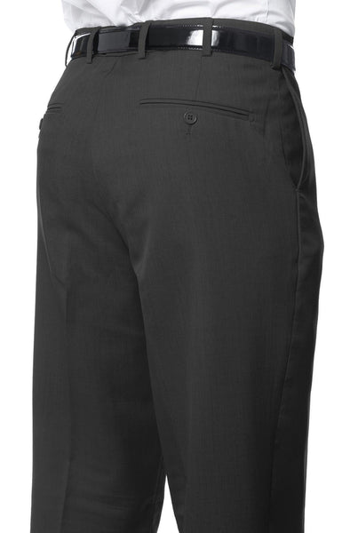 Premium Charcoal Regular Fit Suspender Ready Formal & Business Pants - Ferrecci USA 