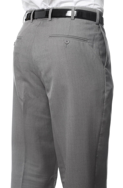 Premium Grey Regular Fit Suspender Ready Formal & Business Pants - Ferrecci USA 