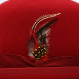 Premium Wool Derby Hat - Red - Ferrecci USA 