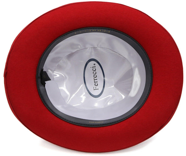Premium Wool Derby Hat - Red - Ferrecci USA 