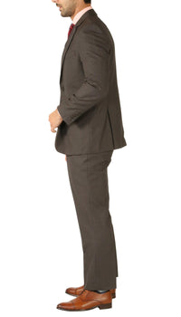 Rod Premium Taupe Wool 2pc Stain Resistant Traveler Suit - w 2 Pairs of Pants - Ferrecci USA 