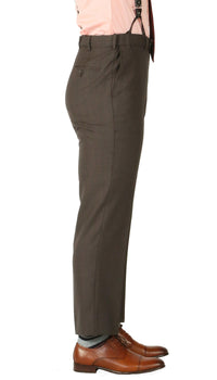 Rod Premium Taupe Wool 2pc Stain Resistant Traveler Suit - w 2 Pairs of Pants - Ferrecci USA 