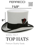 Premium Grey with Black Wool Top Hat