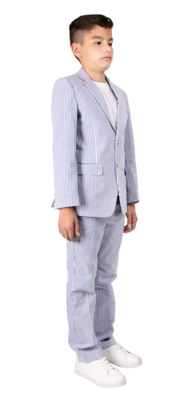 Ferrecci Boys Seersucker 2pc Suit Set Blue