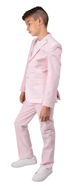 Ferrecci Boys Seersucker 2pc Suit Set Pink