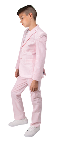 Ferrecci Boys Seersucker 2pc Suit Set Pink