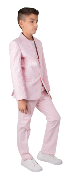 Ferrecci Boys Seersucker 2pc Suit Set Pink